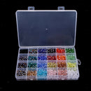 1200PCS 24 Mixed Color Crystal Faceted Glass Beads Spacer Loose Beads Charms for