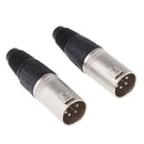 2x Metal 4Pin XLR Male Cable Connector, for Pro Microphones