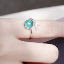 Women Ring Mermaid Tail Crystal Ring Diamond Bend Size Adjustable Open Ring G1K3