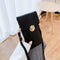 Women Touch Screen Mobile Phone Pouch PU Splicing PVC Crossbody Bag (Black)