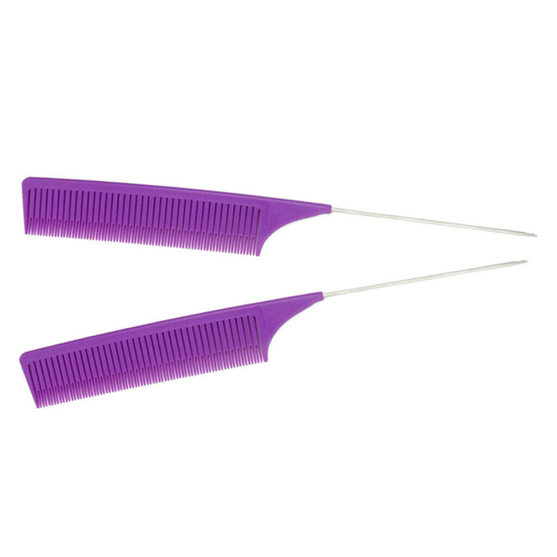 Plastic Fine Weaving Highlighting Foiling Hair Combs Dyeing Comb Purple