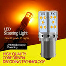 2Pcs/Lot Canbus Amber BAU15S 7507 PY21W 1156P LED Bulb Tu Light Auto Signal P0P5
