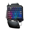 Portable One Handed Gaming Keyboard RGB Backlit Keypad USB Wired Gameboard Black