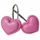 Heart Shaped Rust Resistant Decorative Shower Curtain Hooks 12- Pack Pink H