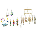 15 Pcs Bird Chewing, Swinging and Climbing Toys with Bell for Medium Parrots and