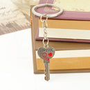Hot NEW Key Heart Keyring Set Keychain Ring Stone Mandrel Valentines Gift 1 Pair