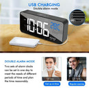 Digital Alarm Clock for Bedrooms LED Display with USB Port Charger,12/24 H,