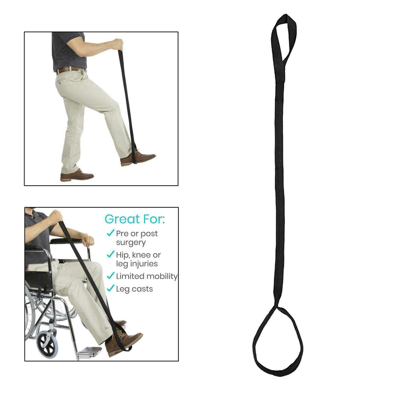 Leg Lifter Strap, 44" Leg Strap with Webbed Loops for Hand & Foot, Easy to Use