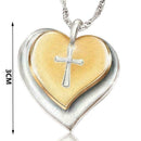 Fashion Heart Shaped Cross Pendant Necklace For Couple Love Jewelry Gift K4 Y7A9