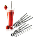 8Pcs Stainless Steel Drinking Straw Reusable Straight Straws + 2 Cleaner Br E8F2
