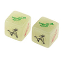 2x Glow In Dark Cubes Fun 6 Sided  Die Play Toys