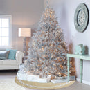 122cm Round Christmas Tree Skirt Linen Non-woven Tree Apron Round Carpet