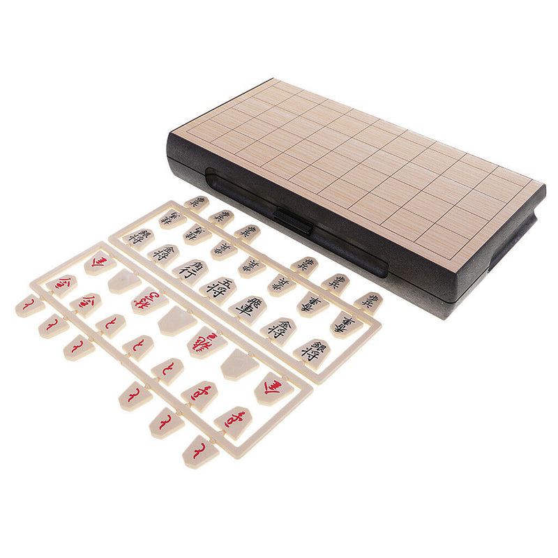 Portable Japanese Chess Game Set Shogi with Folding Magnetic Checkerboard