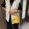 Plaid Bowknot Shoulder Handbags Leather Women Crossbody Bucket Bag (Yellow) A