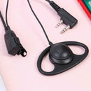 2 Pin D-Shape Earpiece w/ PTT Mic for Baofeng Kenwood Walkie-talkie (PVC) A