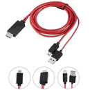 Cell Phone Micro USB 2.0 to HDMI MHL Red- 2m Cable Android Adapters M7V9