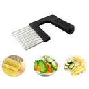 Potato Chips Wavy Cutter Maker Stainless Steel French Fry Sli!E
