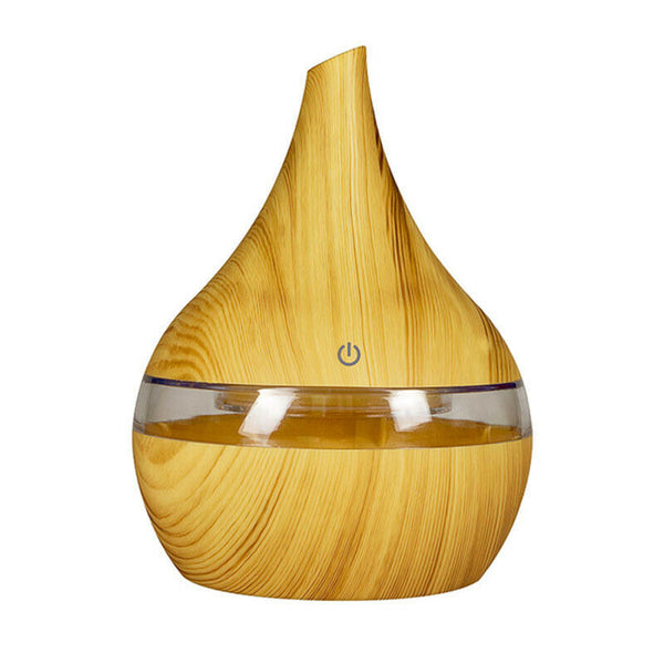 300ml USB Electric Aroma Air Diffuser Wood Ultrasonic Air Humidifier Essent B7E6