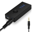 Black DC 5V 10m Bluetooth 4.2 3.5mm Audio Music Transmitter Stereo Adapter