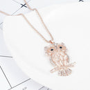 2019 Hot Women Necklace Jewelry Crystal Owl Pendant Long Chain Animal Necklace