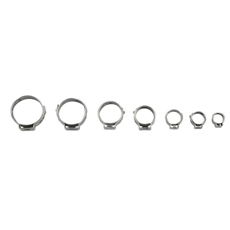 80 Pcs Single Ear Crimping Hose Clamp Single Ear Hose Clamps Double Ears Cl