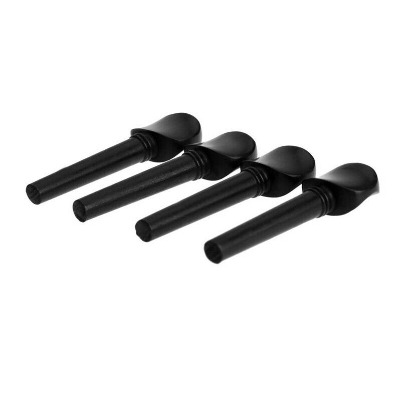 4/4 Size Violin Fiddle Tuning Peg 4pcs Set Ebony Wooden Replacement-black