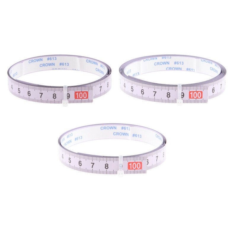 3 x Woodworking Tool Metric Track Tape Measure Self Adhesive Scale Miter T-Track