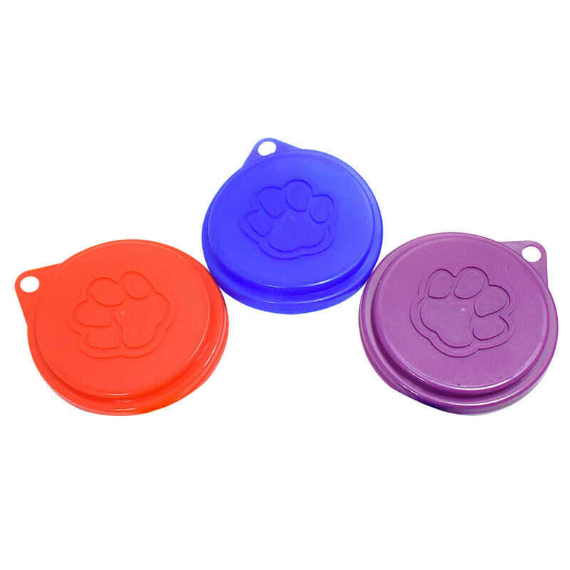 2 Pcs Reusable Pet Dog Can Tin Food Covers With Print Fresh Pet Cans Plasti I4D3