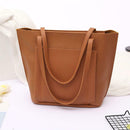 4pcs/set Shoulder Handbags Leather Women Crossbody Clutch Card Bags (Brown)