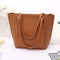 4pcs/set Shoulder Handbags Leather Women Crossbody Clutch Card Bags (Brown)