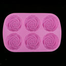 6 Cavity Silicone DIY Rose Flowers Fondant Cake Mold Cupcake Wedding Party Cake