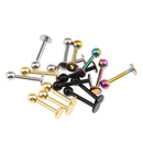 32Pcs 18G Stainless Steel Lip Ring Chin Bars Earring Stud Piercing Jewelry