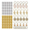 80Pcs Metal Cuffs DIY Jewelry Pendants Stars Tubes Hair Braid Set Loops Rings