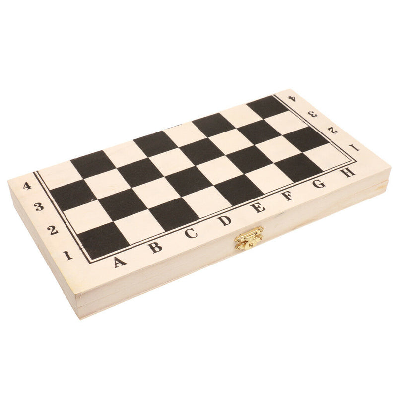 29.5CM Classic Draughts Set Games Educational Folding Wooden Board 64 Fields