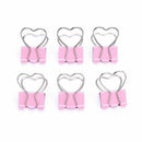 New Romantic Pink Color Metal Clips Notes Letter Heart Shape Clip School Of A9X4