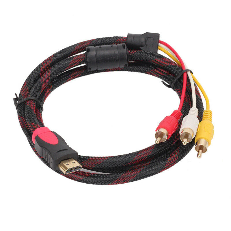 1.5M 5FT HDMI To 3-RCA Video Audio AV Component Converter Adapter Cord Cab GNP