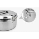 Large Portable Stainless Steel Round Lunch Box Bento Canteen School Office