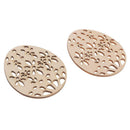 10 Pieces Easter Holiday Wooden Hollow Flower Eggs Hanging DIY Decoration
