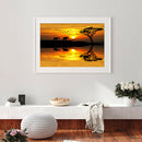 Full Drill Round Diamond Painting Kit DIY Twilight Elephant for Room Decor
