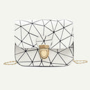 Geometric Irregular Print Shoulder Handbags Women PU Leather Crossbody Bags