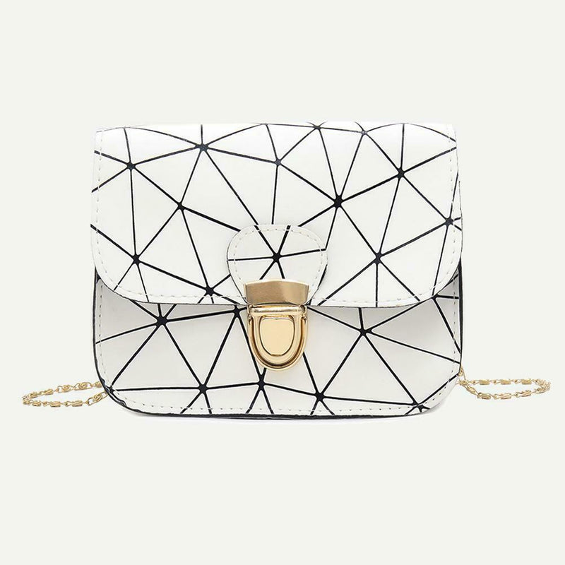 Geometric Irregular Print Shoulder Handbags Women PU Leather Crossbody Bags