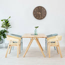 12-Inch Large Wooden Wall Clock Battery Operated Mute, with Walnut Wood Dia