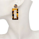 Fashion temperament tide female stripe acrylic acetate geometric square wil U6E2