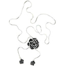 Black Rose Flower Long Necklace Sweater Chain Fashion Metal Chain