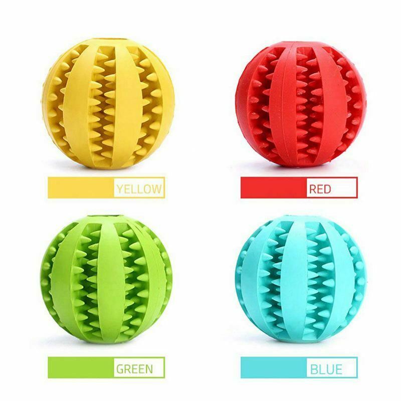 Dog Tooth Cleaning Balls,Chewing Food Toys Ball Non-Toxic Soft Rubber Ball