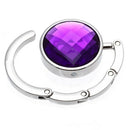 Folding Purse Handbag Holders Crystal Bag Hook Hanger Hold Purple Portable X1T6
