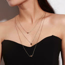 Simple Women Multi Layers Star Heart Clavicle Chain Geometry Alloy Necklace