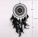 Black Feather Lace Dream Catcher Feather Bead Hanging Decoration Ornament