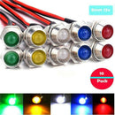12V 8mm Car Boat LED Indicator Light Pilot Dash Dashboard Panel Warning Lamp