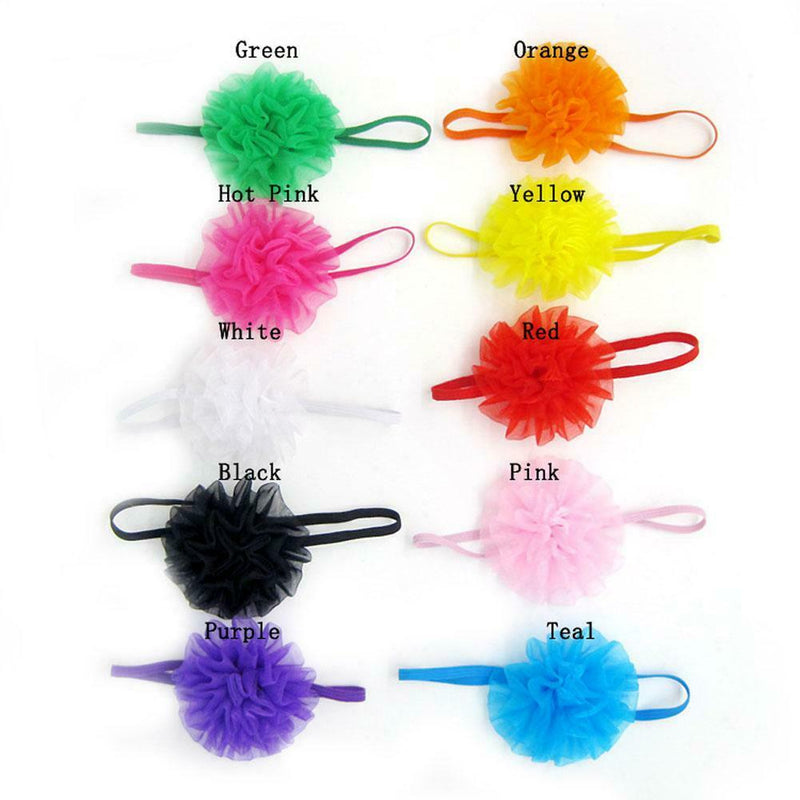 10pcs Girls Baby Children Satin Heand Hair Bow Band Accessories